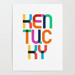 Kentucky State Mid Century, Pop Art Mondrian Poster
