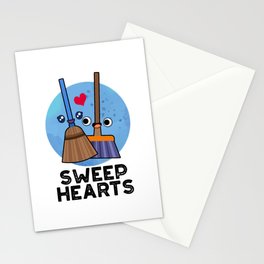 Sweep Hearts Funny Sweet Hearts Broom Pun Stationery Card