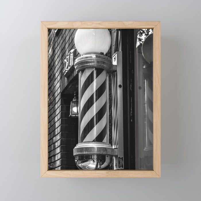 Barbershop Cane Framed Mini Art Print