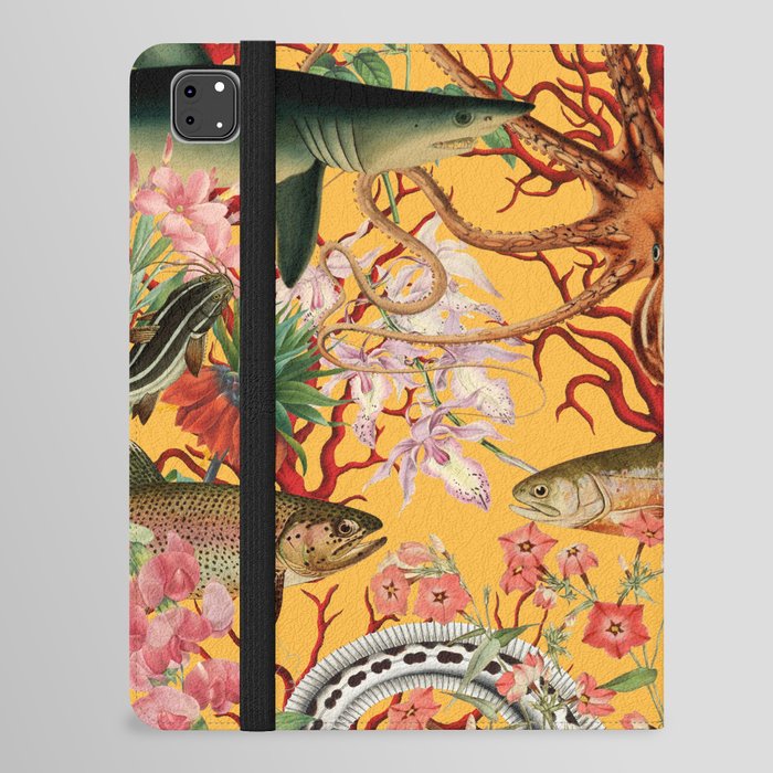 Floral Ocean Eden on Yellow iPad Folio Case
