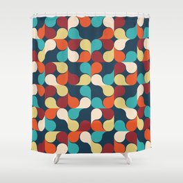 Abstract Geometric Pattern with leaves, drops Shower Curtain