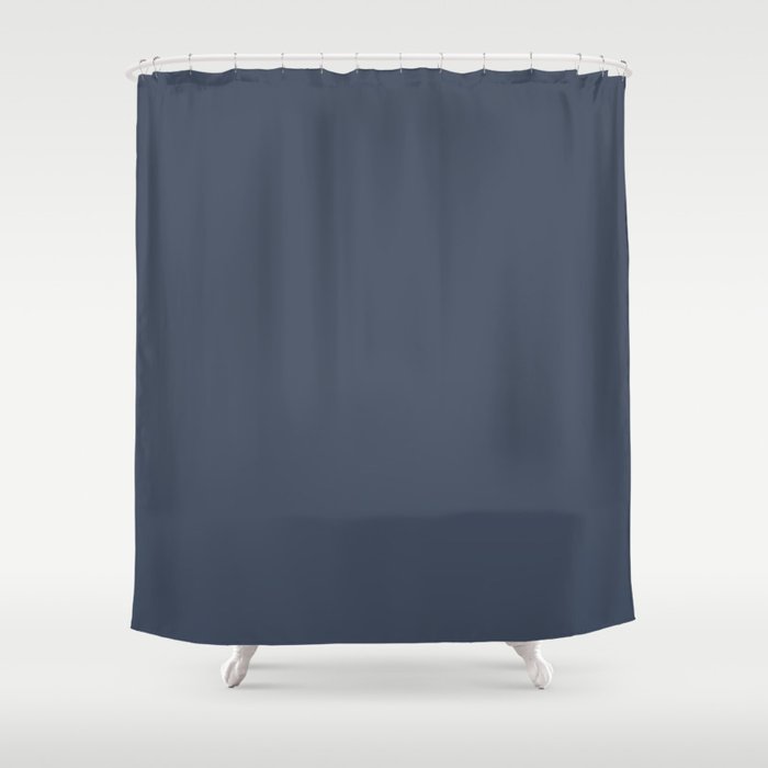 Silver Scene Um Slate Blue Coordinating Solid Shower Curtain By Nancyjcreates Society6 - Slate Blue Shower Curtain