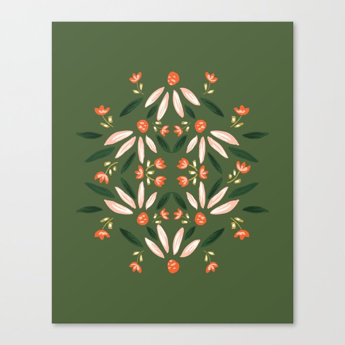 Christmas snowy floral dream Canvas Print