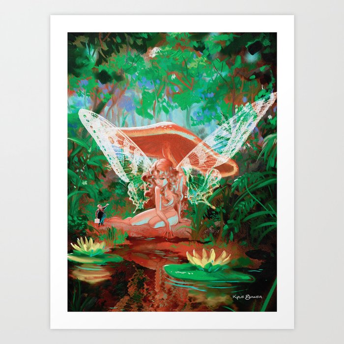 Mini Seasonal Mushroom Fairy 4x6 Giclée Prints Cute Nature Gouache Illustration Fine Art Print
