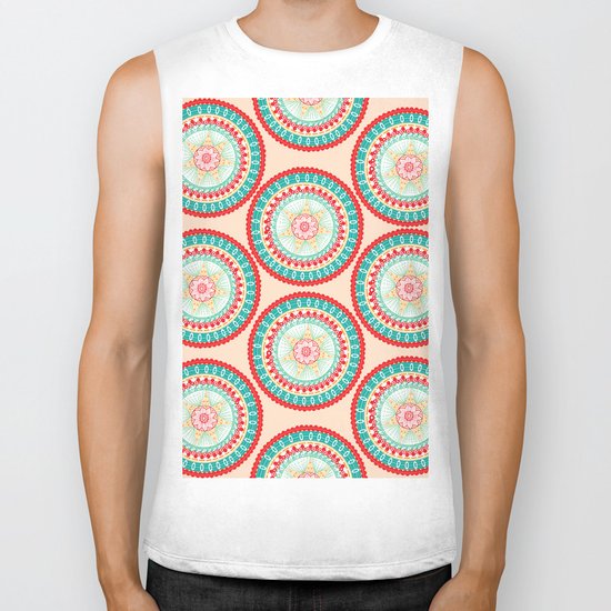Blooming Red Flower Biker Tank