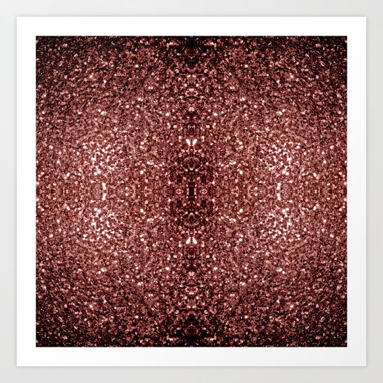 Beautiful Glam Marsala Brown-Red Glitter sparkles Art Print