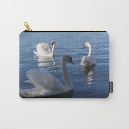 Three Swans On Lake Varese Carry-All Pouch | Sunny, Swimming, Lightandshadow, Decor, Reflections, Italy, Swans, Romantic, Three, Spring 