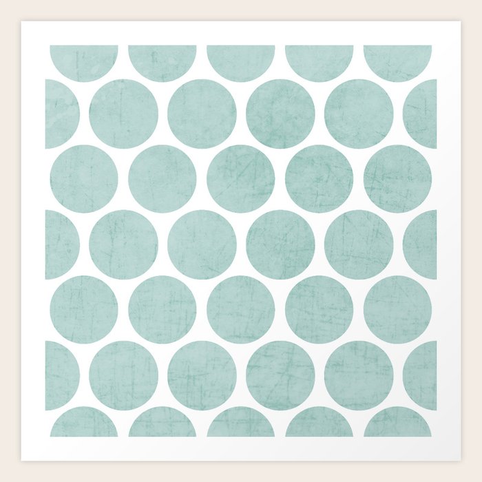 robins egg blue polka dots Art Print by her art Society6