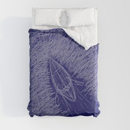 Boat on a river Duvet Cover