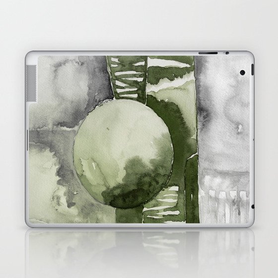 Green gray abstract Laptop & iPad Skin