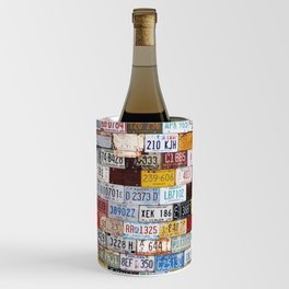 State License Plate Collage Wine Chiller