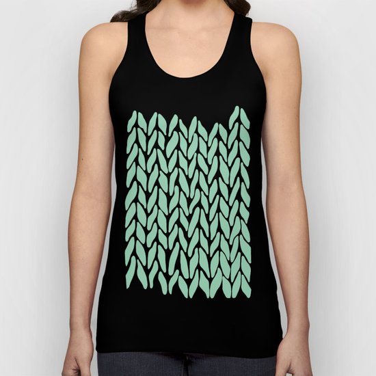 Hand Knitted Mint Unisex Tank Top