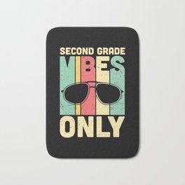 Second Grade Vibes Only Retro Sunglasses Bath Mat