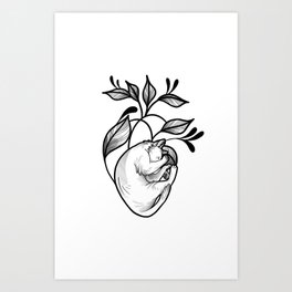 Kitty heart Art Print