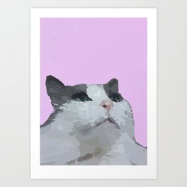 Existential cat - abstract purple Art Print