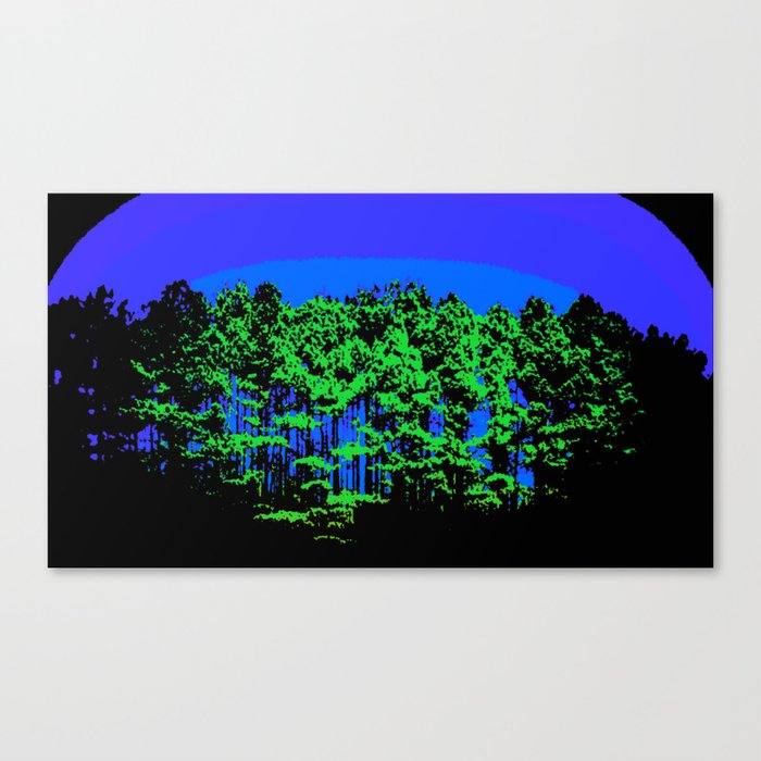 Mod Trees Blue & Green Canvas Print