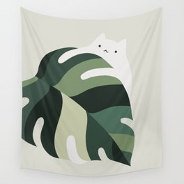 Cat and Plant 12B Wall Tapestry