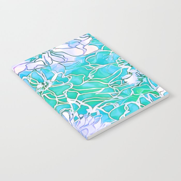 Flowers Green and Blue  Notebook