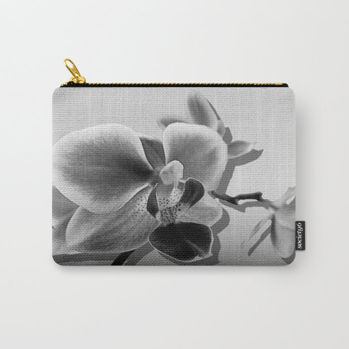 Orchid in Black and White Contemporary Art A537 Carry-All Pouch