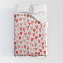 Watercolor heart pattern perfect gift to say i love you on valentines day Duvet Cover