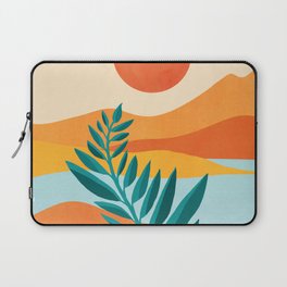 Mountain Sunset Colorful Landscape Illustration Laptop Sleeve