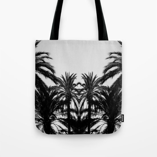 Palm Tree Silhouettes Black and White Tote Bag