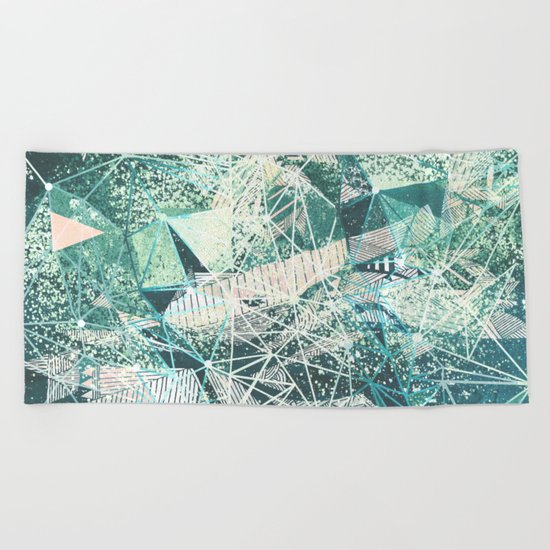 emerald space Beach Towel