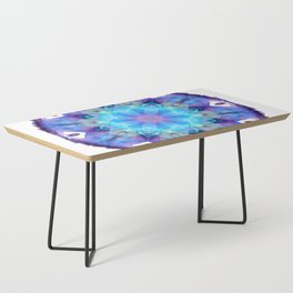Infinite Wisdom - Colorful Blue Mandala Art Coffee Table