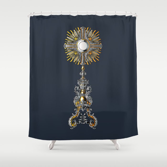 Catholic Monstrance Holy Mass Shower Curtain