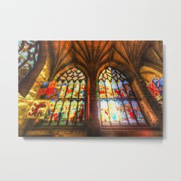 Cathedral Stained Glass Window Metal Print