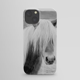 Icelandic Horse in Black and White iPhone Case