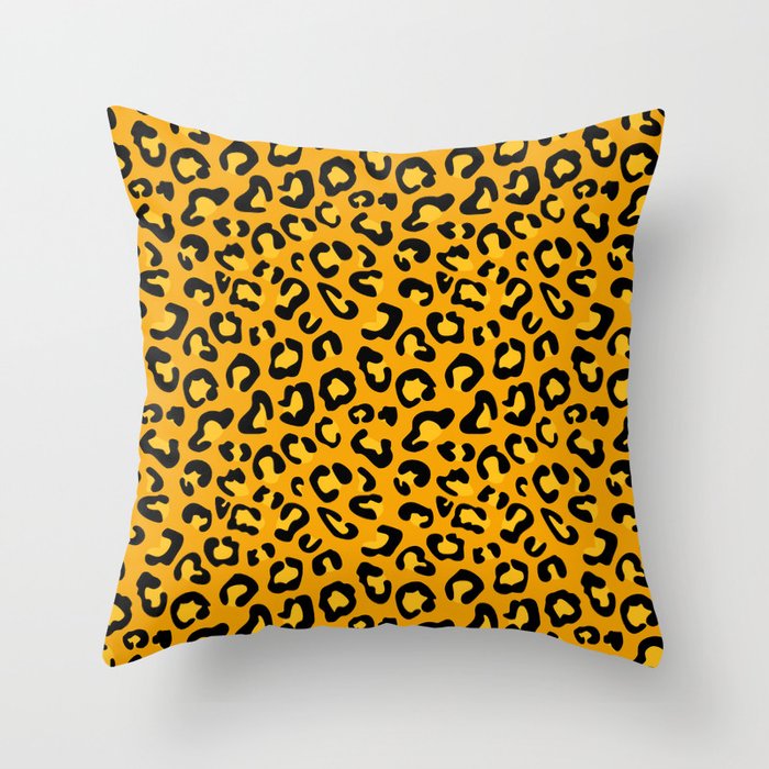 Leopard Print in Yellow Throw Pillow