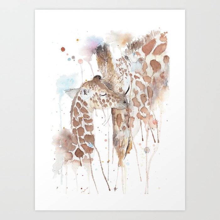 Watercolor Painting Of Picture Mother And Son Art Print By
