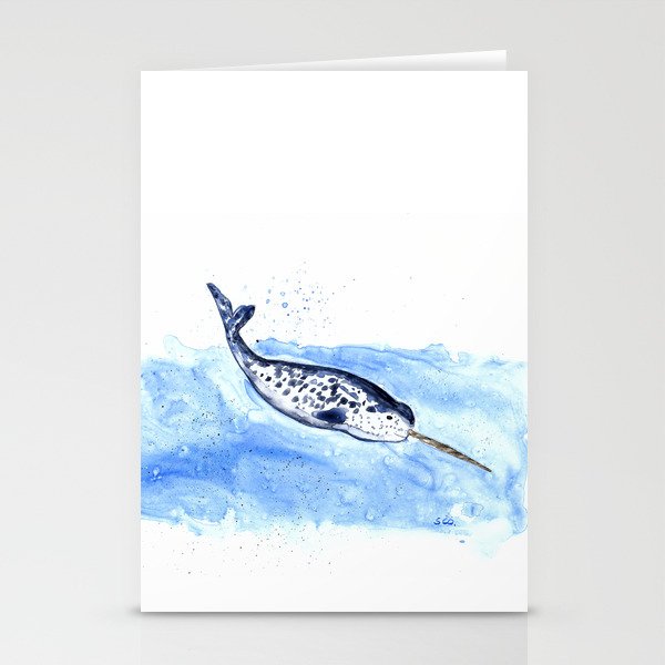 Narwhal Painting Stationery Cards