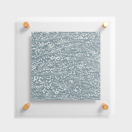 Strata - Organic Ink Blot Abstract in Dusky Slate Blue-Gray Floating Acrylic Print