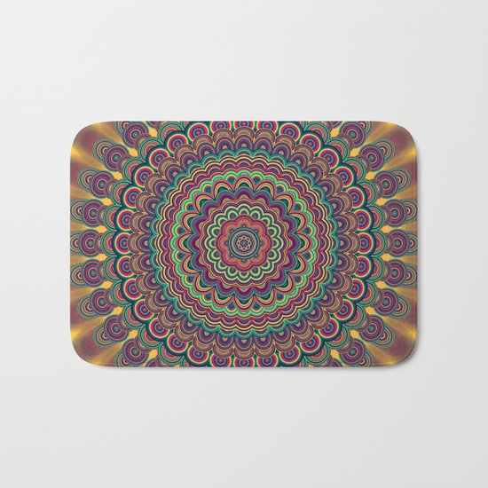 Psychedelic oval mandala Bath Mat