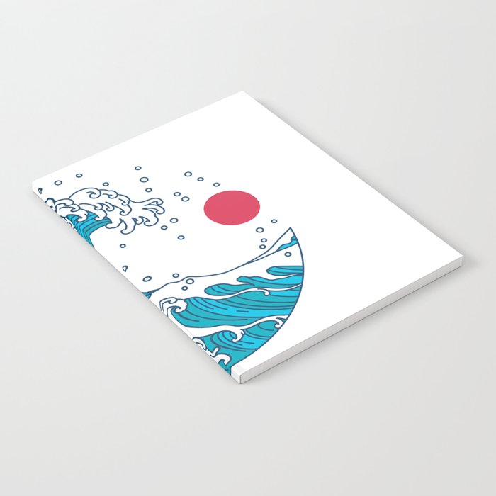 big wave japanese art style Notebook