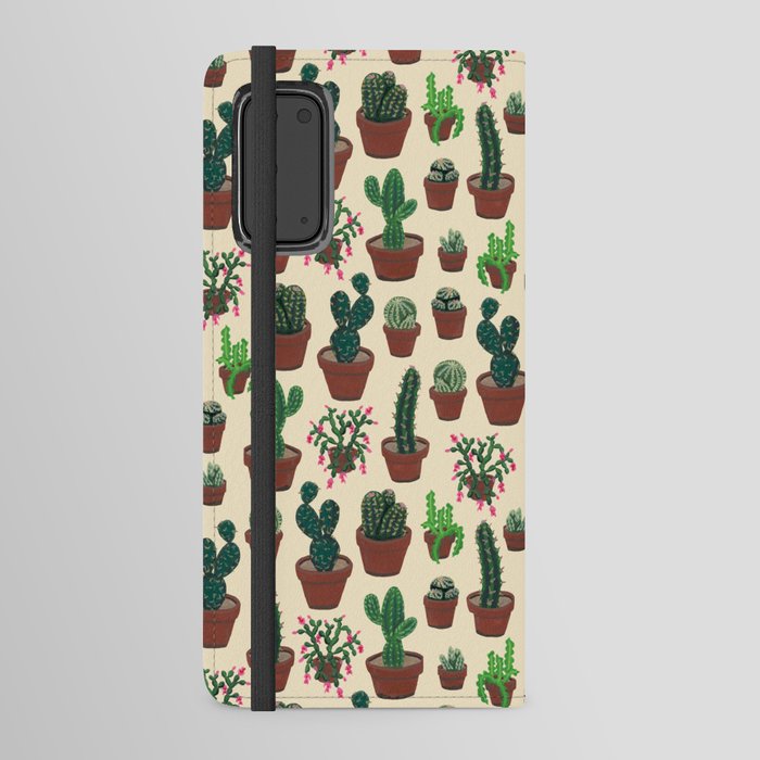 Gouache Potted Cacti Android Wallet Case