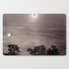 Solar Eclipse from Mount Santa Lucia, Pacific Coast Highway coastal California black and white photograph / photography for home and wall decor Cutting Board