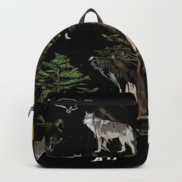 Wolf Dream  Backpack | Wolf, Graphicdesign, Wolfart, Wolves, Wildanimals, Night, Digital, Wood, Art, Wildlife 