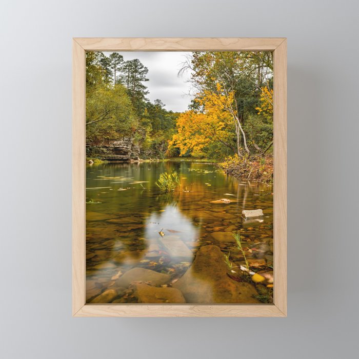 Fall Riverscape In The Ozark National Forest Framed Mini Art Print