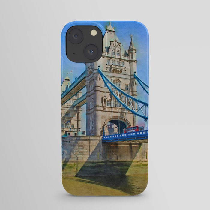 Tower Bridge in London with Double Decker Bus iPhone Case