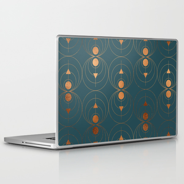 Copper Art Deco On Emerald Laptop Ipad Skin By Betterhome Society6