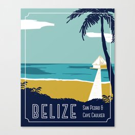 Vintage Travel Poster, Belize Canvas Print