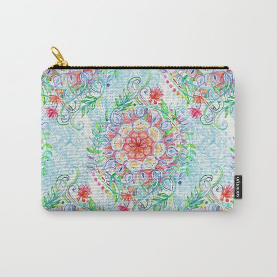 Messy Boho Floral in Rainbow Hues Carry-All Pouch