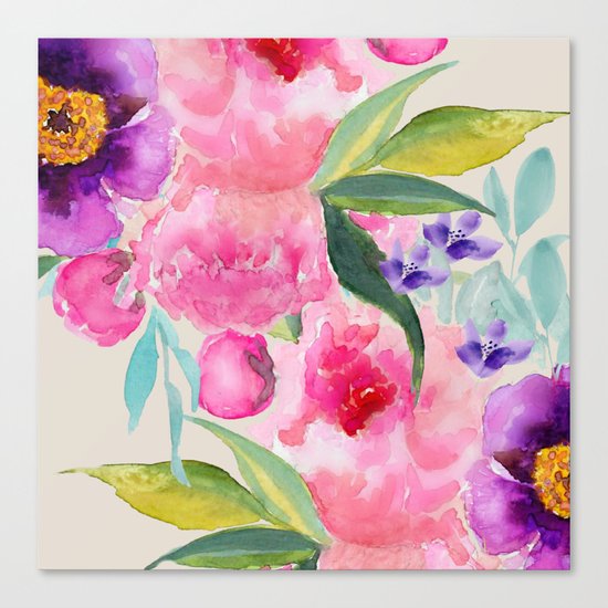 Floral white Canvas Print
