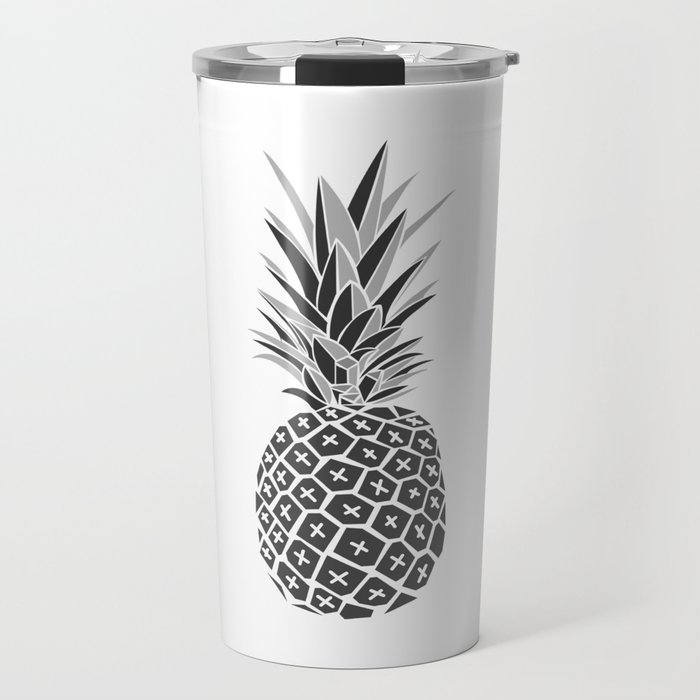 Minimalist Black & White Pineapple Travel Mug