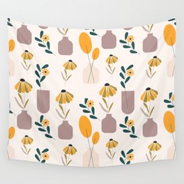 Abstract flowerpots pattern Wall Tapestry