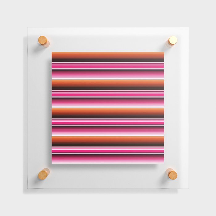 Hot pink Serape Saltillo Mexican sarape blanket vibrant color stripes pattern Floating Acrylic Print