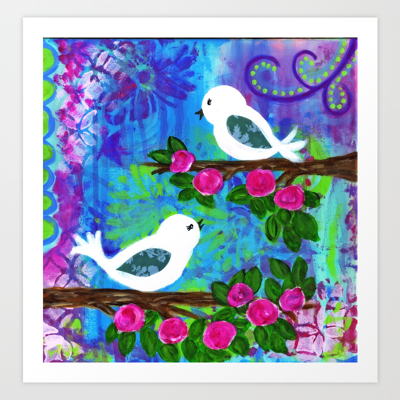 Girl S Room Artwork Two White Birds With Pink Flowers Sweet And Whimsical Art Art Print By Jilllambert Society6 Girl S Room Artwork Two White Birds With Pink Flowers Sweet And Whimsical Art Art Print By Jilllambert Society6